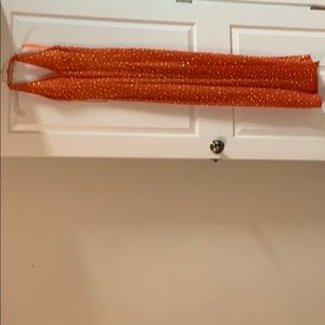 Beautiful orange beaded prom dress